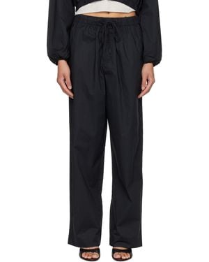 Skims Woven Cotton Oversized Straight Leg Pants - Black