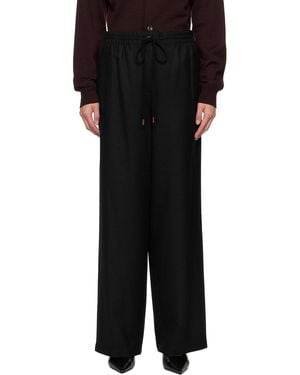 LE17SEPTEMBRE Drawstring Easy Wool Trousers - Black