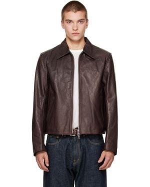 Our Legacy Leather Mini Jacket - Brown