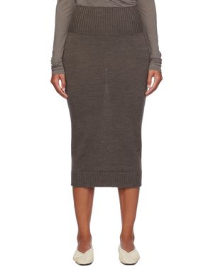 MM by Max Mara Jupe Midi Melk Brune - Noir