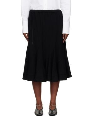 Yohji Yamamoto Eringi Midi Skirt - Black