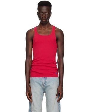 GREG ROSS レッド カットオフ タンクトップ