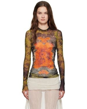 Jean Paul Gaultier Khaki & 'The Médaillon' Top - Multicolour