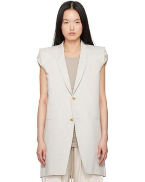 Rick Owens Off- Hollywood Dirt Tailored Sl Denim Blazer - Multicolour