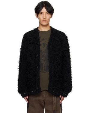 Sacai Furry Knit Cardigan - Black