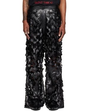 Lu'u Dan Laser Cut Faux-Leather Trousers - Black