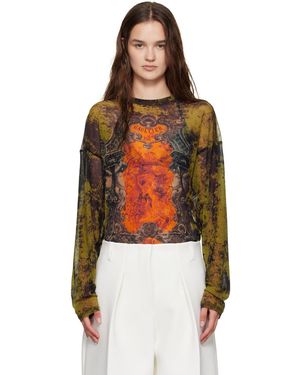 Jean Paul Gaultier Khaki & 'The Oversized Médaillon' Top - Multicolour