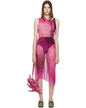 PAULA CANOVAS DEL VAS Cutout Midi Dress - Pink