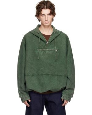 JW Anderson Garment-Dyed Anorak Jacket - Green