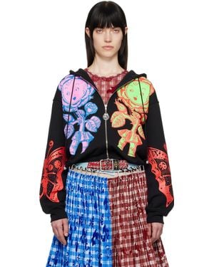 Chopova Lowena Double Rose Bud Zip Hoodie - Red