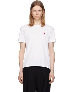 Ami Paris Cotton Ami De Coeur T-Shirt - White