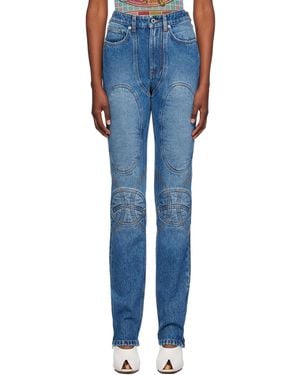 Jean Paul Gaultier Lace-Up Jeans - Blue