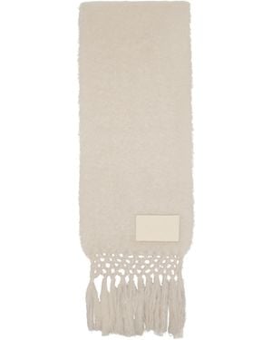 Jil Sander Off- Wool Blend Scarf - Black