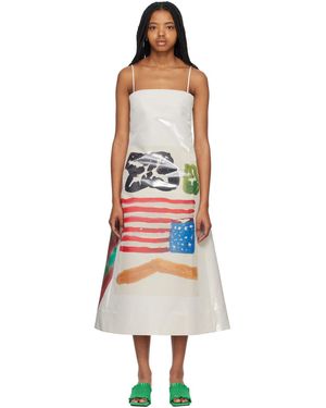 MERYLL ROGGE Taupe Beni Bischof Edition Graphic Midi Dress - Black