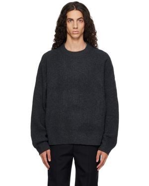 YACAIA Y-0013 Oversized Ribbed Jumper - Black