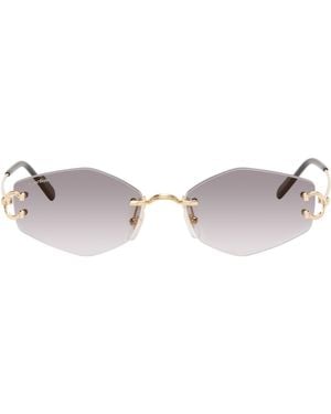 Cartier ゴールド Classic C Motif サングラス - ブラック