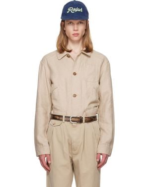 Polo Ralph Lauren Linen Herringbone Utility Jacket - Natural