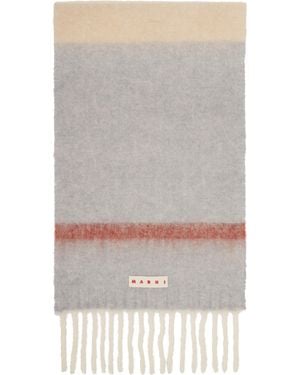 Marni Striped Alpaca Scarf - Grey