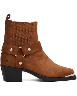 Anine Bing Tan Mid Biker Boots - Brown