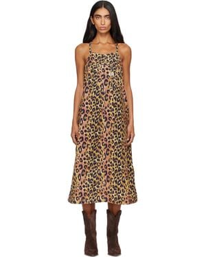 R13 Relaxed Strappy Midi Dress - Brown