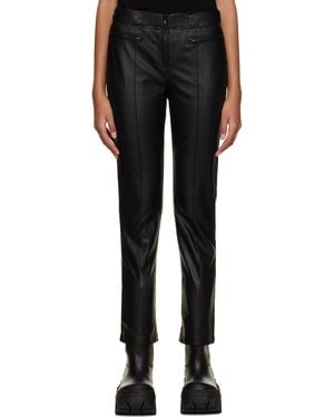 Juun.J Pinched Seam Leather Trousers - Black