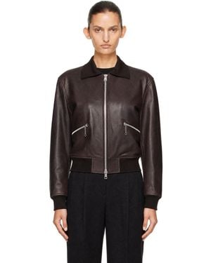 Our Legacy Mini Leather Bomber Jacket - Black