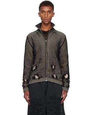MM6 by Maison Margiela Ribbed Wool Cardigan - Black