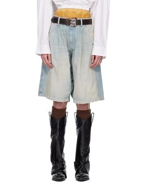 R13 Short Menuisier Ample Jesse Bleu En Denim Exclusif À Ssense - Noir