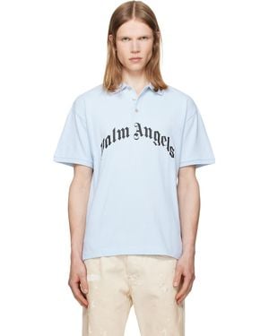 Palm Angels Curved Logo Polo - Blue