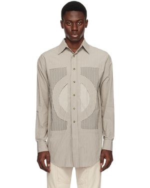 Edward Cuming Chemise brune à découpes - Multicolore
