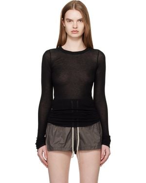 Rick Owens Temple Rib Ls T-shirt - Black