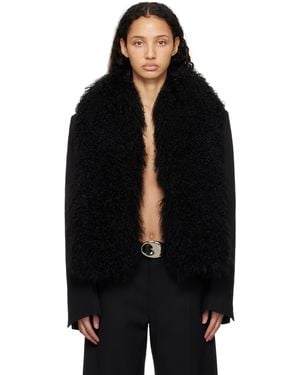 Alexander Wang ブラック クロップド シアリング テーラードジャケット