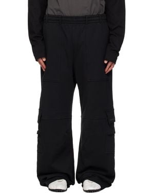 we11done Curved Jersey Cargo Trousers - Black