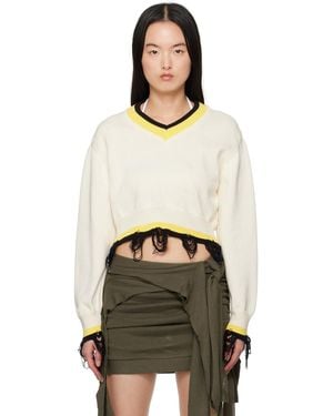 OTTOLINGER Off- Cropped V-neck Jumper - Natural