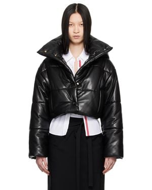 Nanushka Aveline Vegan Leather Puffer Jacket - Black
