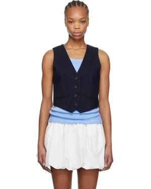 MSGM Button Vest - Blue