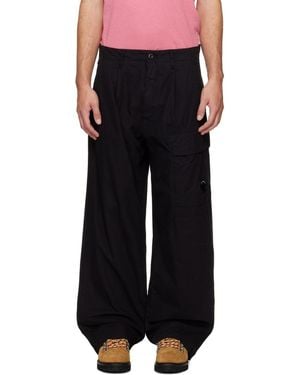C.P. Company Micro-Reps Boxy Pleats Cargo Trousers - Black