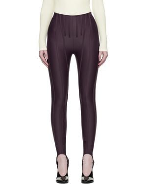 Mugler Burgundy Corseted Leggings - Blue