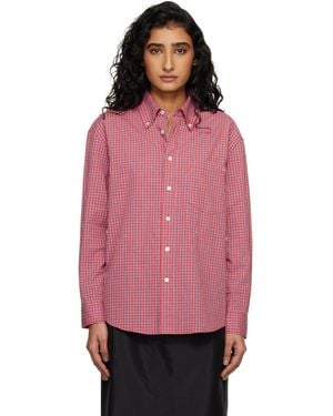 DUNST Oversized Bd Checked Shirt - Pink