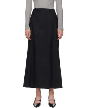 LE17SEPTEMBRE Wool Tailored Maxi Skirt - Black