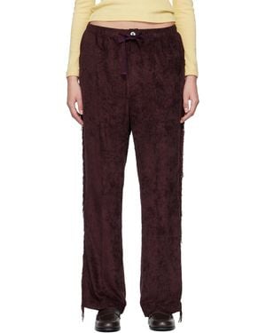 Needles Burgundy Fringe String Lounge Trousers - Red