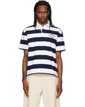 Givenchy Striped Paris' Embroidery Polo - Blue