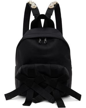 Simone Rocha Beaded Utility Bow Backpack - Black