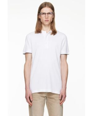 Tom Ford Contrast Piping Piquet Polo - White