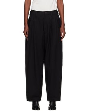 Y's Yohji Yamamoto U-Double Tuck Wide Pants - Black