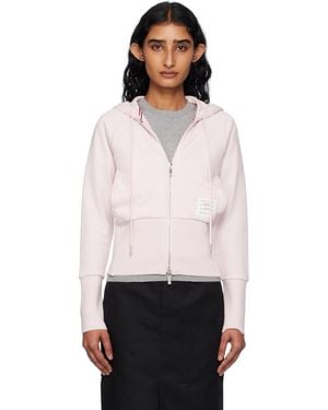 Thom Browne Solid Loopback 4-Bar Zip Hoodie - Black