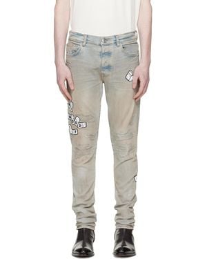 Amiri Domino Appliqué Skinny Jeans - White