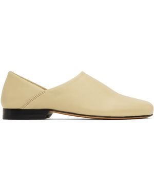 Lemaire Chaussures À Enfiler Beiges En Cuir - Noir