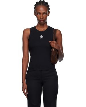 JW Anderson Anchor Embroidery Tank Top - Black