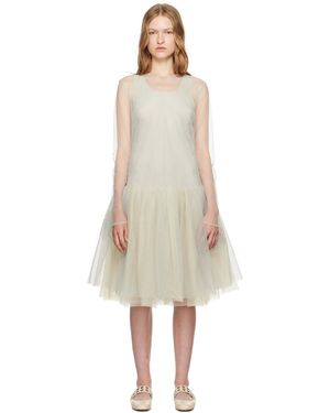 Molly Goddard Robe Midi Raquel Blanc Cassé - Neutre